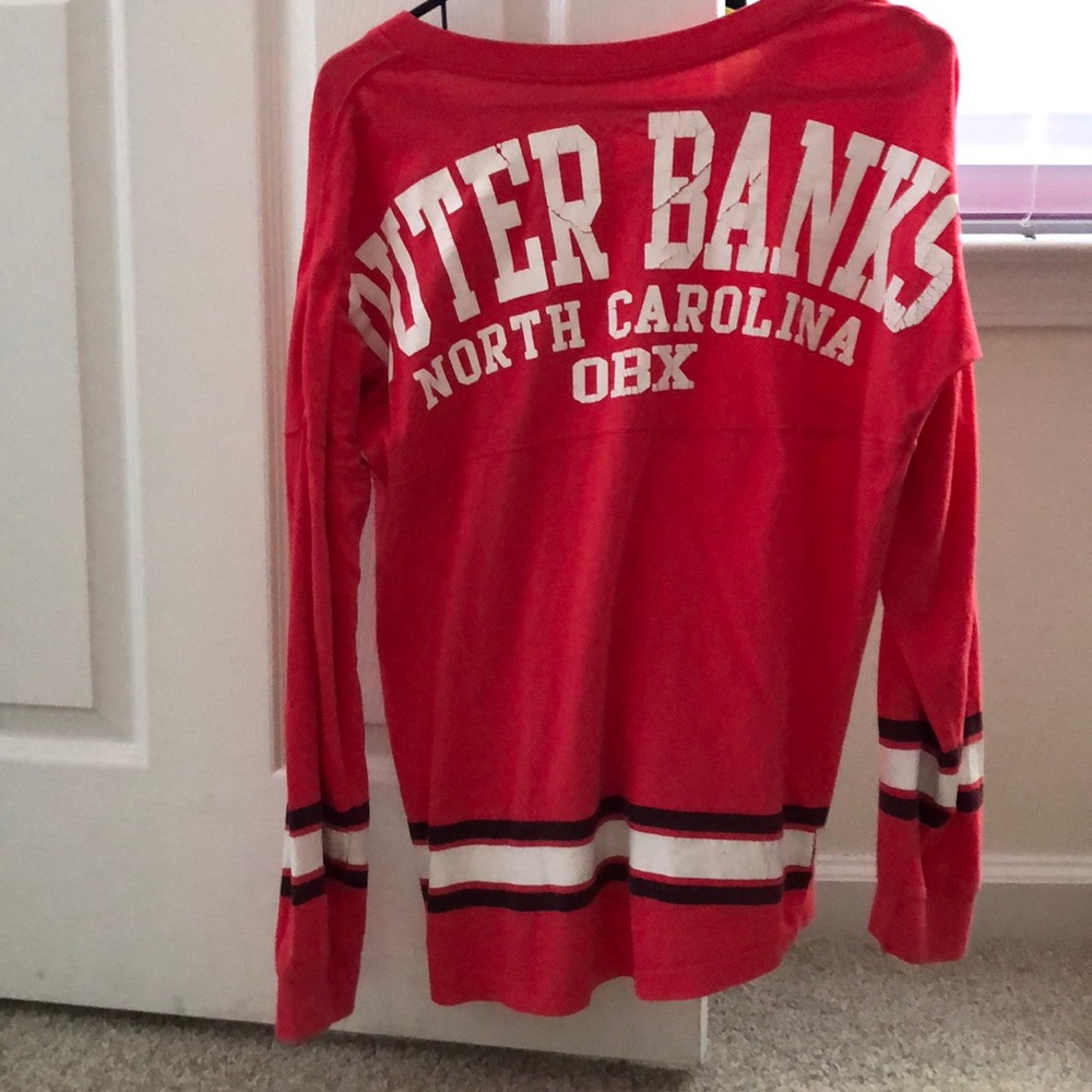 Outer banks long sleeved v neck shirt